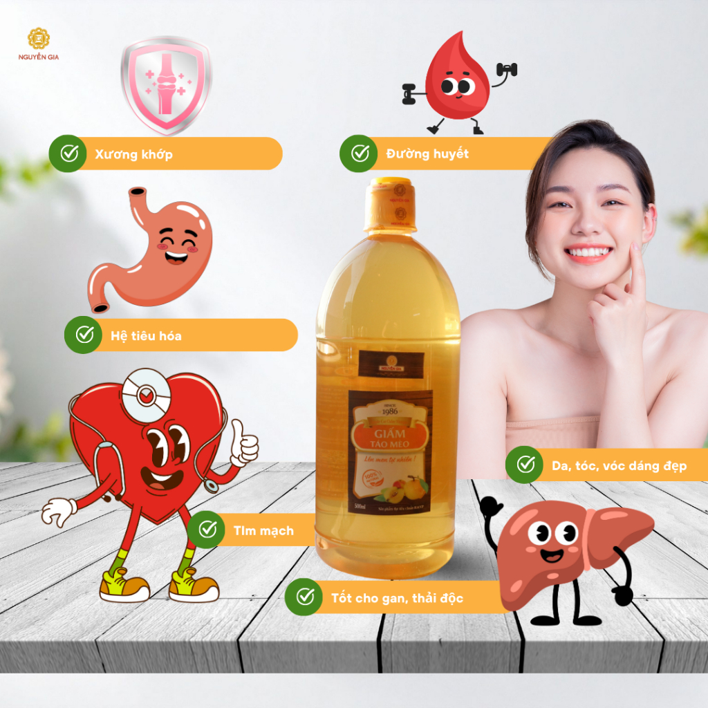 Giấm Táo Mèo Nguyễn Gia Đặc Sản Yên Bái Lên Men Tự Nhiên 1L NGG0042