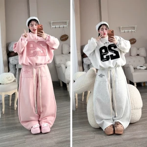 Sét Bộ Nữ Nỉ Tàu Xinh Basic Đáng Yêu Thêu Nổi Số 29 From rộng unisex hottrend 2026