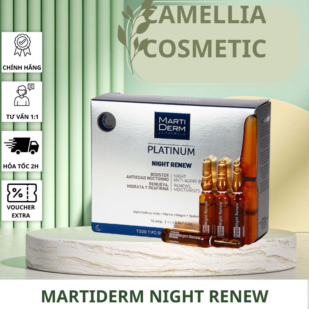 [HÀNG CÔNG TY] Ampoule Chống Lão Hoá & Tái Tạo Da Ban Đêm - MartiDerm Platinum Night Renew