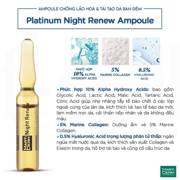 [HÀNG CÔNG TY] Ampoule Chống Lão Hoá & Tái Tạo Da Ban Đêm - MartiDerm Platinum Night Renew