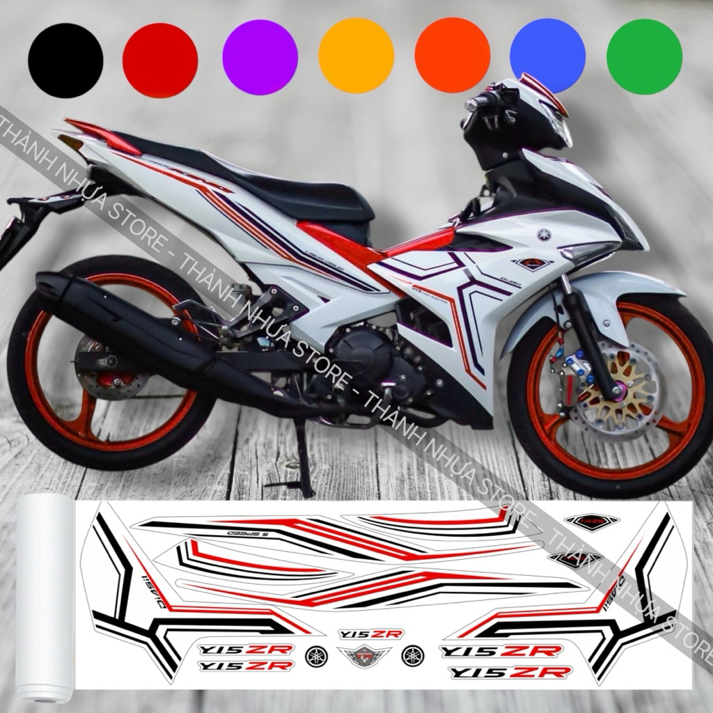 [ĐỦ MÀU] Tem Y15ZR V3 Ex150 - Tem rời dán Exciter 150 3 lớp xe trắng