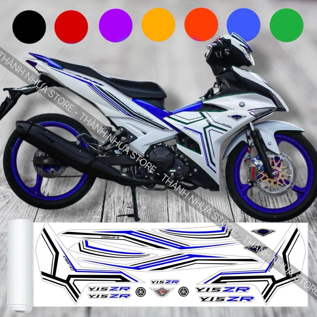 [ĐỦ MÀU] Tem Y15ZR V3 Ex150 - Tem rời dán Exciter 150 3 lớp xe trắng