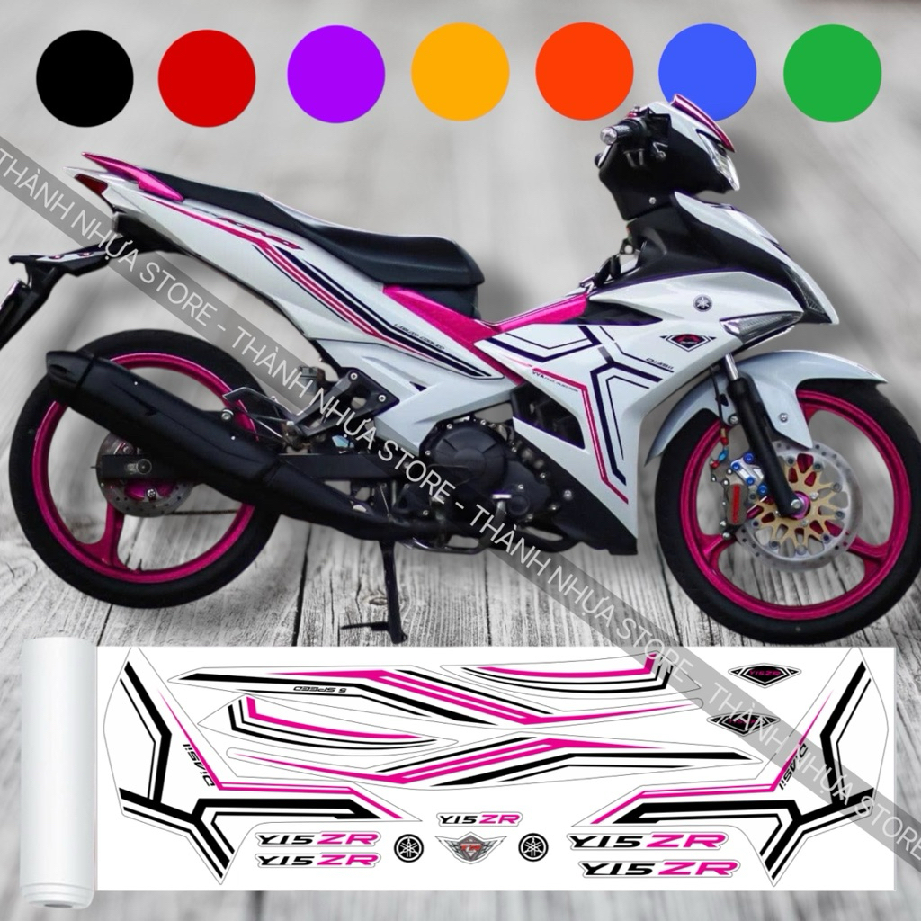 [ĐỦ MÀU] Tem Y15ZR V3 Ex150 - Tem rời dán Exciter 150 3 lớp xe trắng