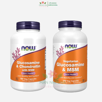 NOW Glucosamine & Chondroitin with MSM- viên uống hỗ trợ phục hồi xương khớp, giảm viêm khớp.
