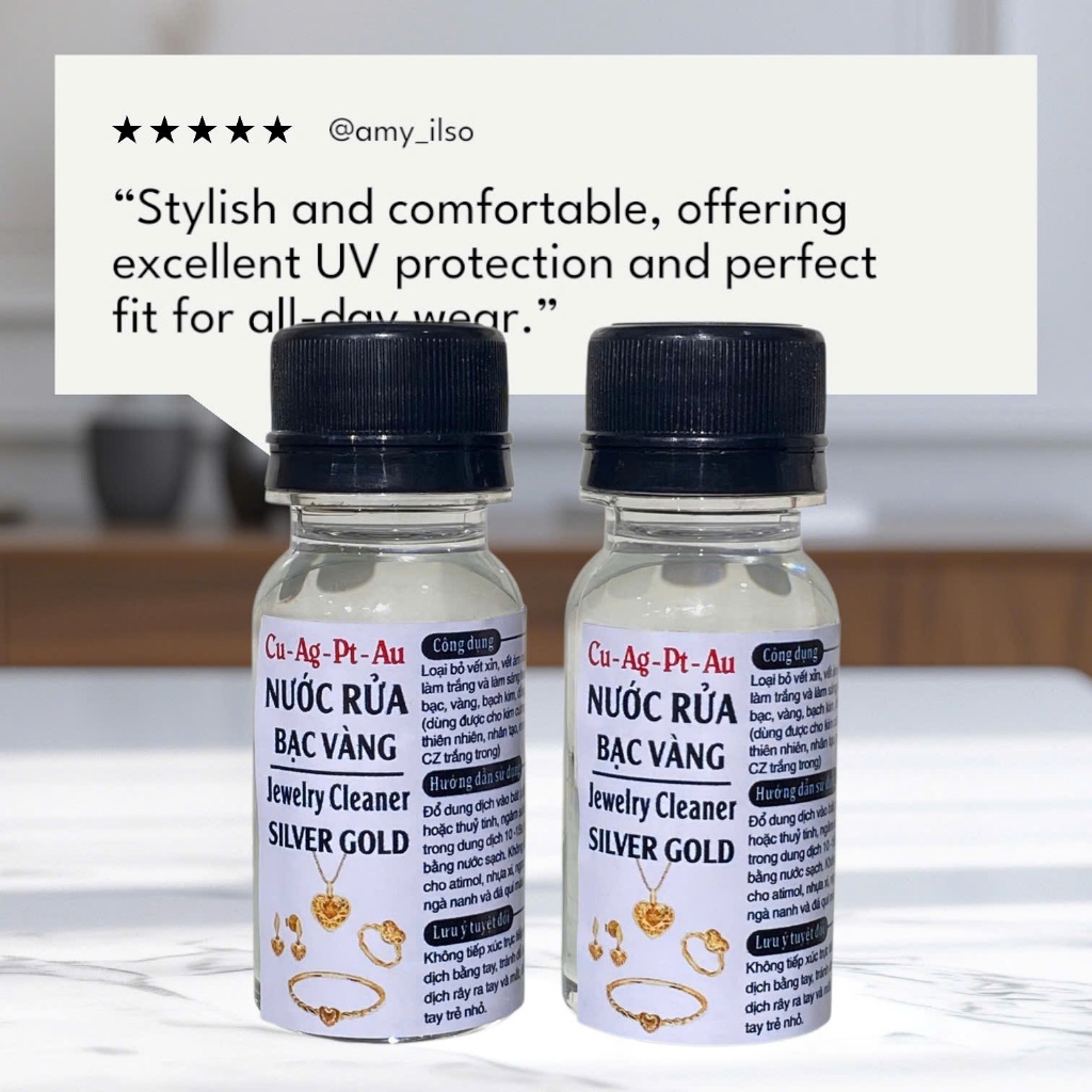combo Nước rửa bạc vàng 15 giây, nước rửa trang sức Tiến Thành Beauty chai nhỏ