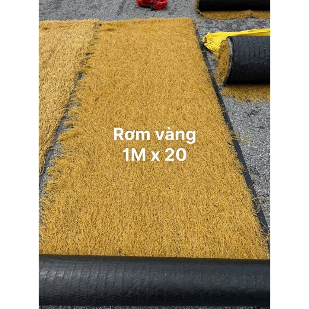 Combo 20m (1 x 20m) Thảm rơm nhân tạo đế cao su phủ keo PU, lợp mái chồi, trang trí resort, lều trại