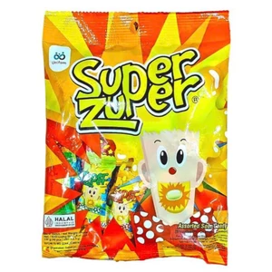 Kẹo chua trái cây Super Zuper vị (Dâu, Cam, Chanh) 125g (40 viên) - Nhập khẩu Indonesia