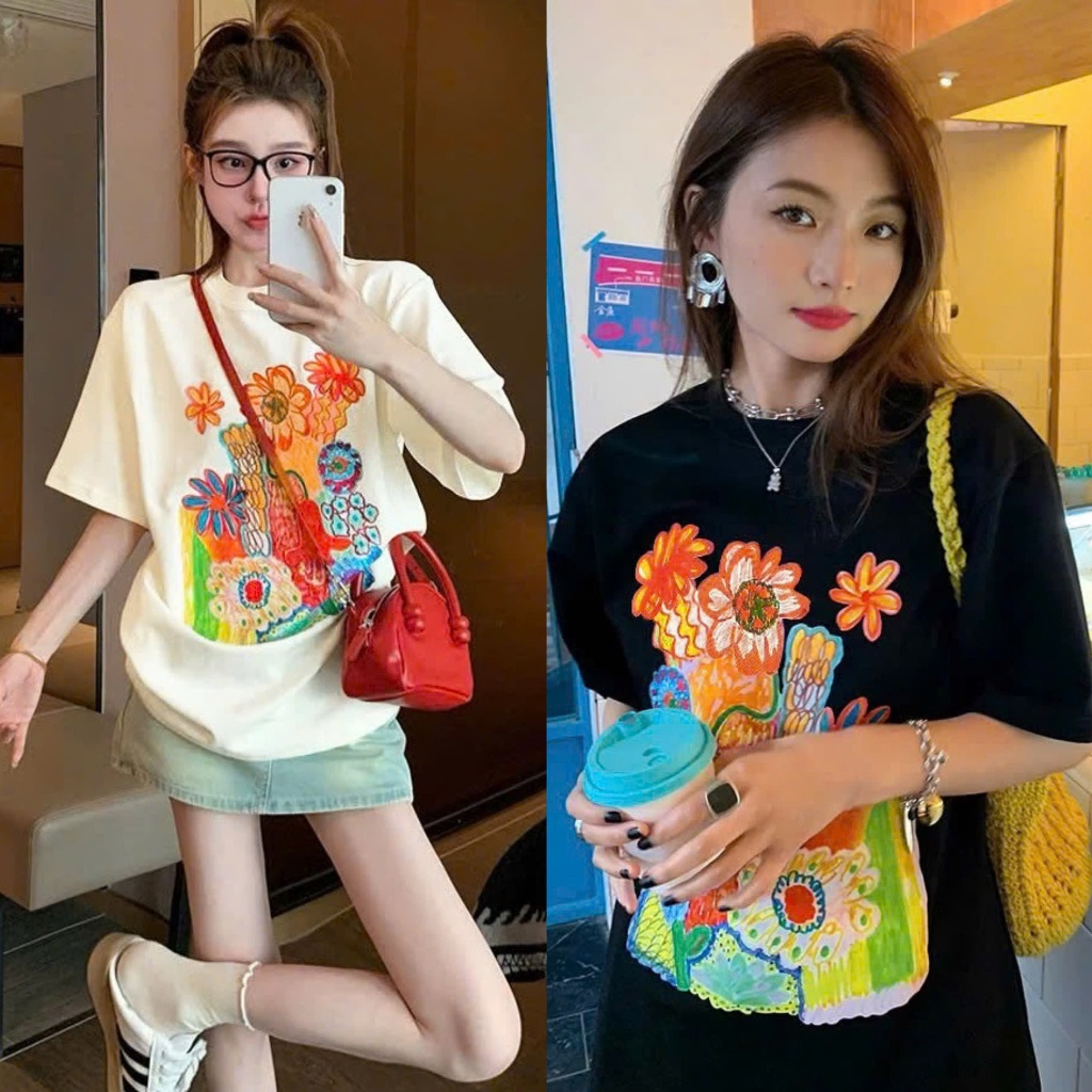 Áo Thun Mirage Hoa Cam Local Brand Chất 100% Cotton Mềm Mịn Thoáng Mát.