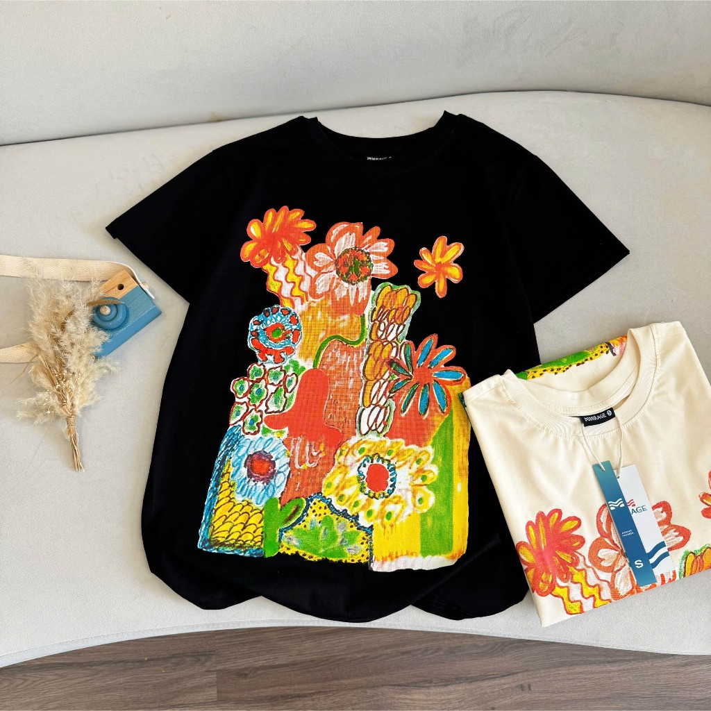 Áo Thun Mirage Hoa Cam Local Brand Chất 100% Cotton Mềm Mịn Thoáng Mát.
