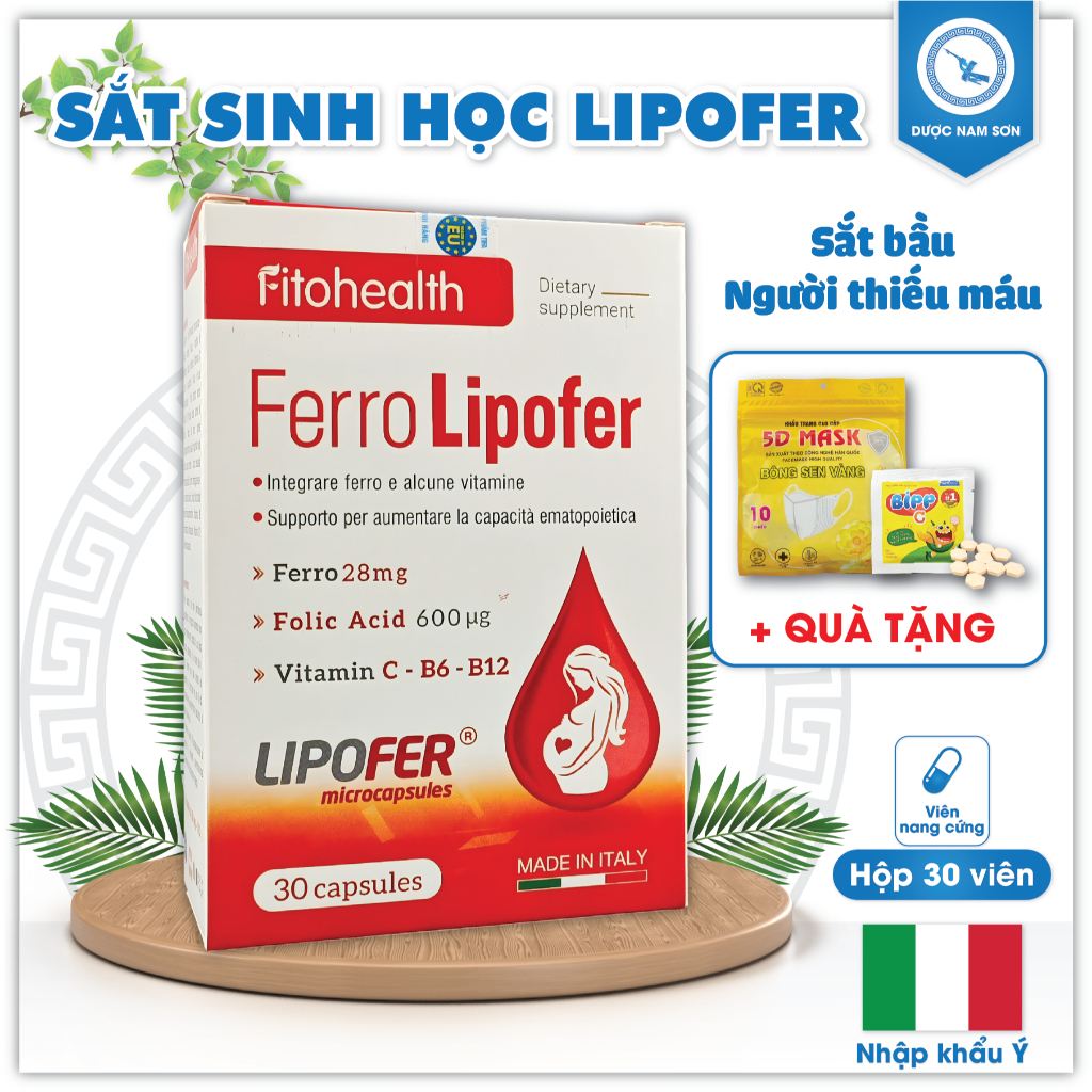 [CHÍNH HÃNG] Ferro Lipofer Sắt bầu, Người Thiếu Máu, Sắt Sinh Học Dễ ...