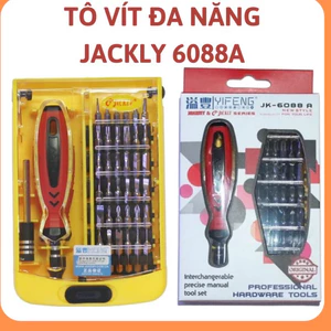 Bộ tô vít đa năng 38 món Jackly JK-6088A,bộ tua vít sửa điện thoại,hộp tuốc nơ vít,mũi vít từ tính,tua vít,bộ lục lăng
