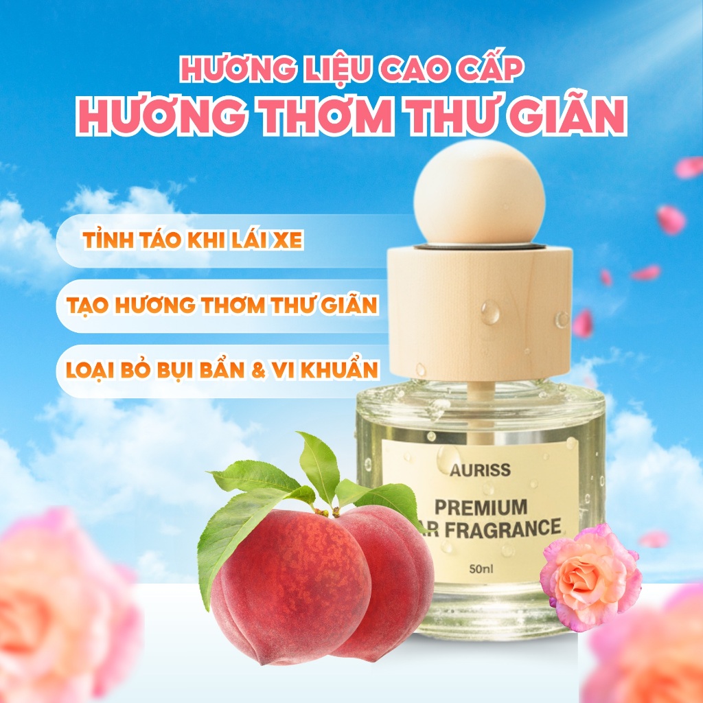 Combo 2 Lọ Nước Hoa Ô Tô Hương Dưa Gang + Sả Chanh 50ml Cao Cấp - Nước Hoa Ô Tô Khử Mùi, Chống Say Xe, Mùi Hương ThChanh