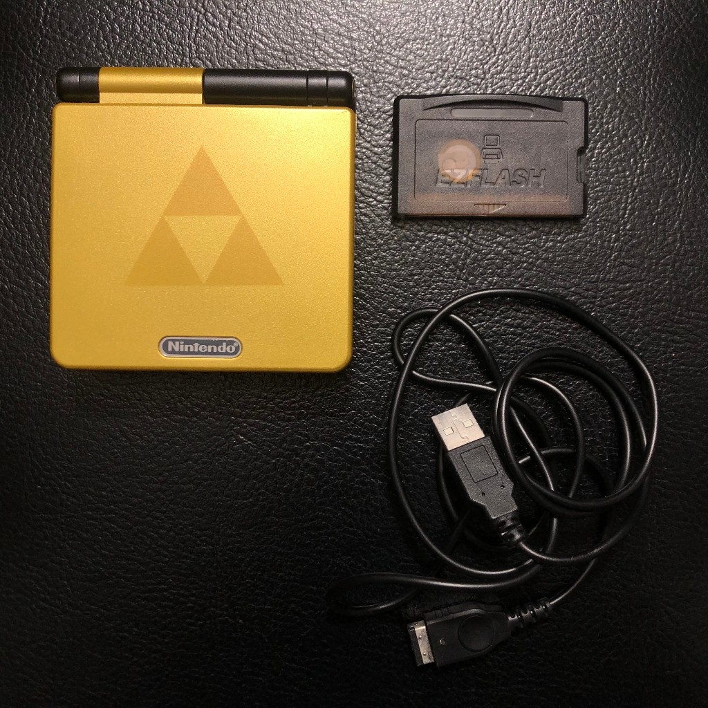 Gameboy Advance SP Gold & Black Zelda Triforce - Tặng băng EZ FLASH ...
