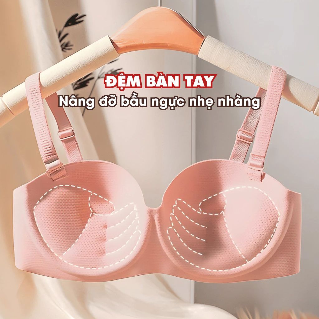 Áo ngực nữ đúc không gọng đệm mút bàn tay nâng ngực tạo khe sexy, Áo lót nữ không dây LANIXA A820
