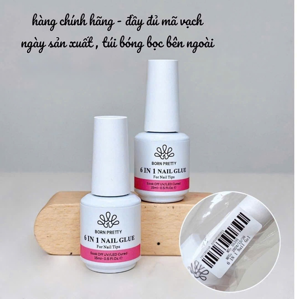 Glue Gel 6in1 Đa Năng – Keo Gel Siêu Bám, Đính Đá – Dán Tips – Base – Top – Điêu Khắc, Khô Nhanh UV/LED, Bền Chuẩn Salon