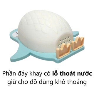 Khay dán tường chim cánh cụt nhựa nguyên sinh bền chắc miếng keo siêu dính lắp đặt không khoan(5706)