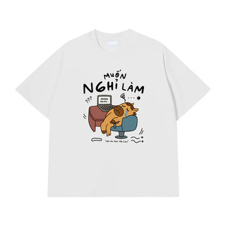 Áo phông nam nữ unisex form vừa Mã Tiểu Dã Muốn nghỉ làm, áo thun tay ngắn cổ tròn cotton mềm mát - ta/tb2121