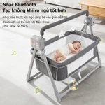 iiko Nôi Điện Tự Động Cho Bé - Điều Khiển Từ Xa, Nhiều Chế Độ Rung, Kèm Màn & Túi Đựng Gấp Gọn — ảnh 4