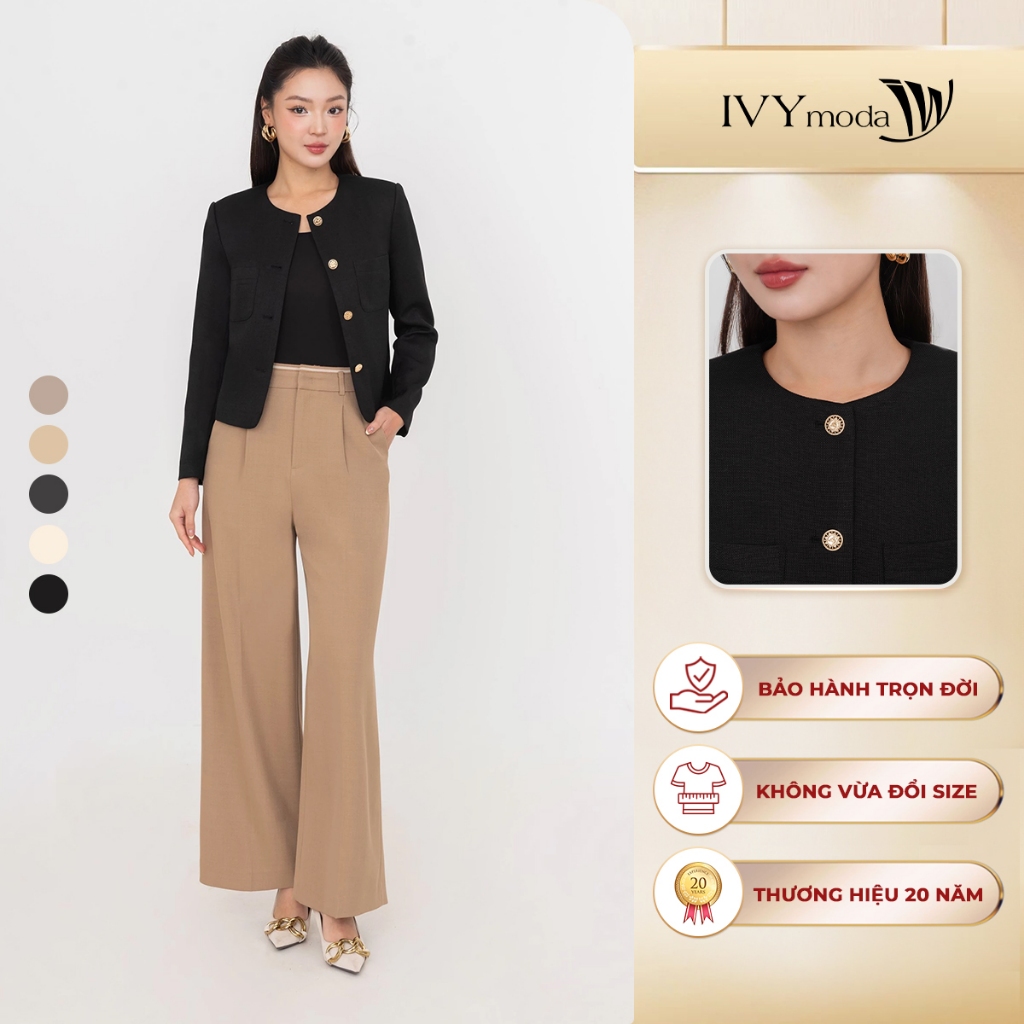 Áo khoác Twill dáng lửng, áo khoác nữ công sở dạo phố IVY moda MS 67T0224