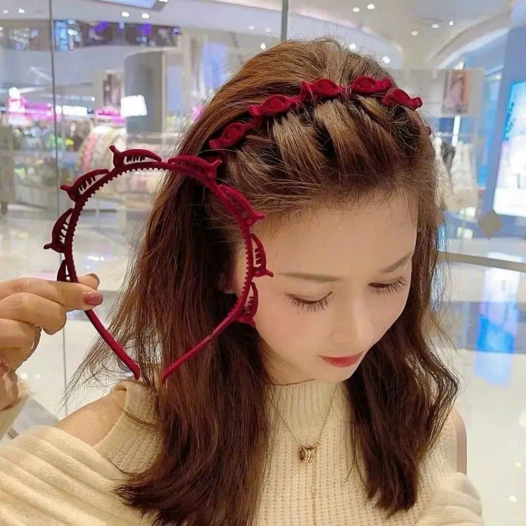 Bờm Tóc,Cài Tóc Vải Nhung Tạo Kiểu Tóc Tết Tạo Độ Phồng Tóc Xinh Xắn Dễ Thương Empoli