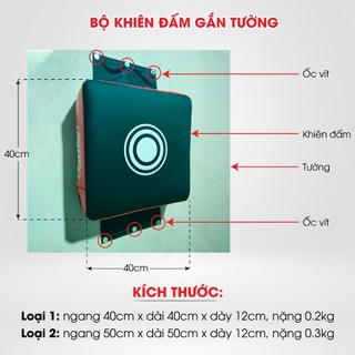 Bộ đấm boxing tại nhà, khiên đấm boxing gắn tường Fighter, khiên đấm 40cmx40cm, 50cmx50cm