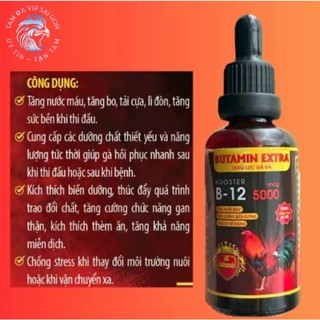 Butamin 100ml B12 5000: Nuôi Gom Bo Cấp Tốc 7-10 Ngày Đá, Tăng Nước Máu & Cường Biến Dưỡng Cho Gà Đá