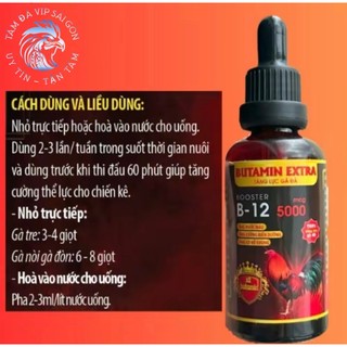 Butamin 100ml B12 5000: Nuôi Gom Bo Cấp Tốc 7-10 Ngày Đá, Tăng Nước Máu & Cường Biến Dưỡng Cho Gà Đá