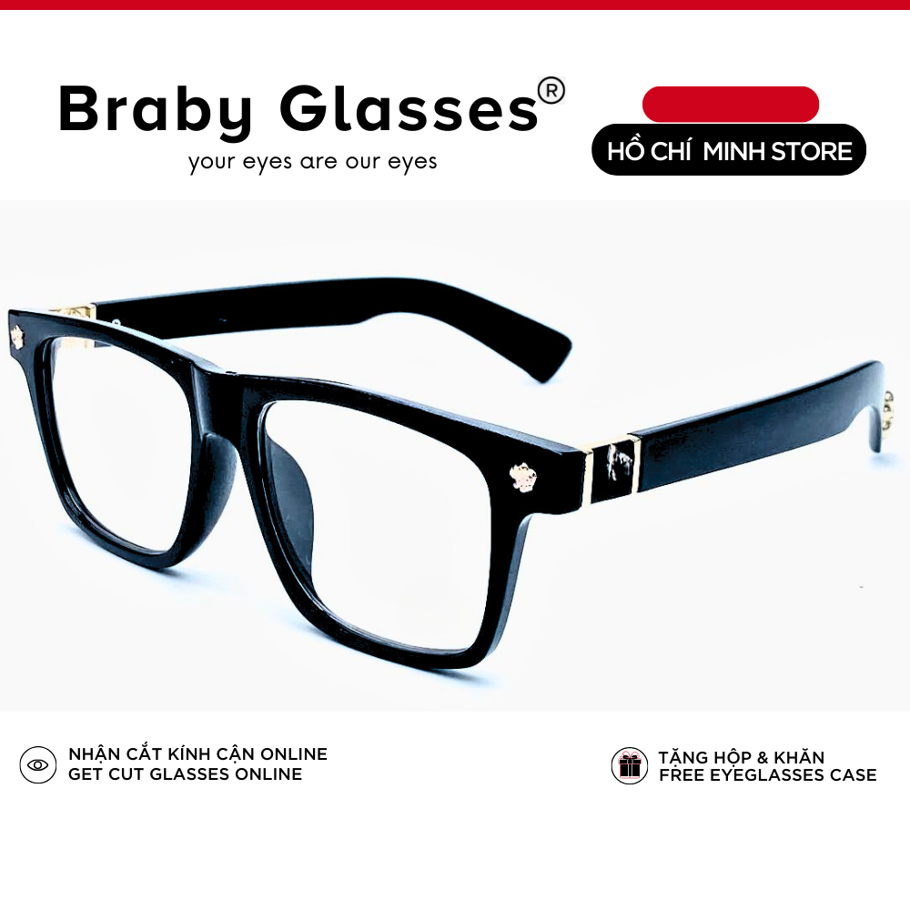 Gọng kính cận mắt vuông thời trang nam nữ Braby Glasses chất liệu nhựa TR90 chống gãy kiểu dáng trẻ trung MK57