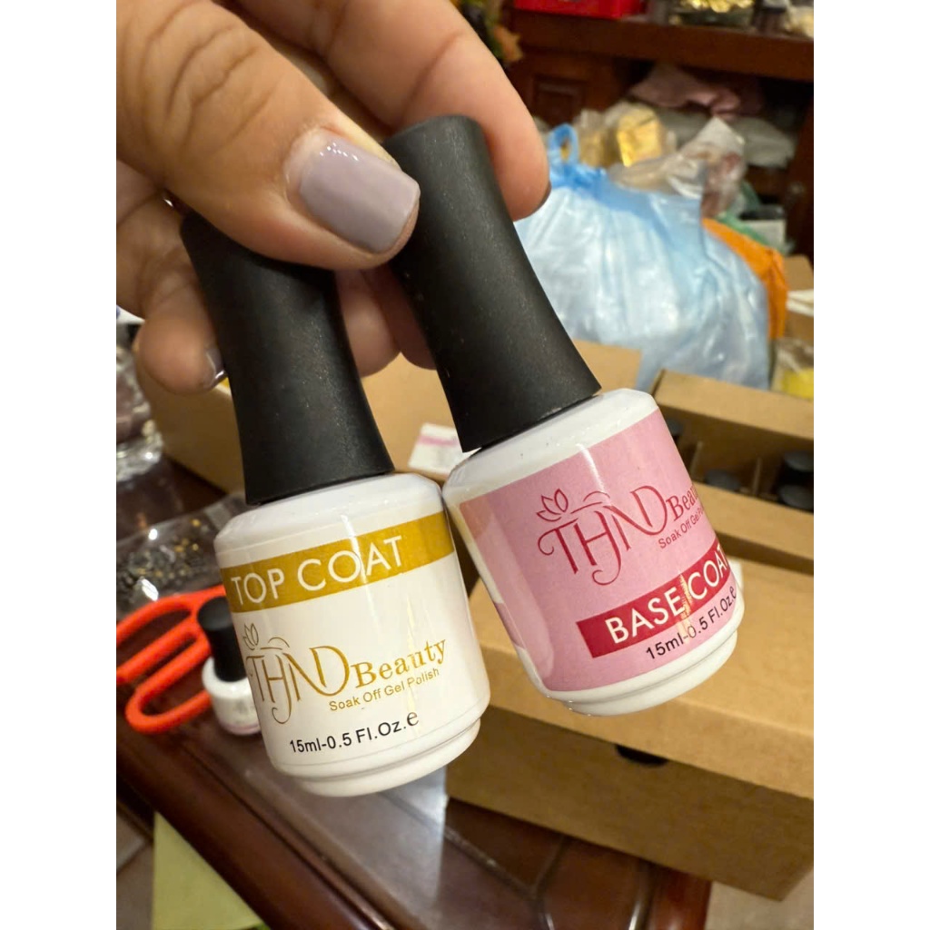 Combo 3 lọ Base, Top Lì/Bóng, Cứng Móng THND Beauty 15ml - Gel Sơn Móng Siêu Bền, Siêu Bóng