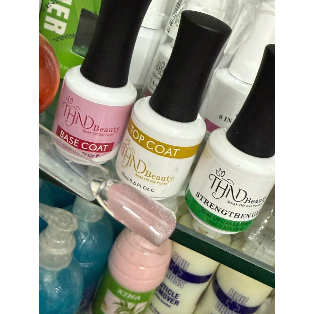 Combo 3 lọ Base, Top Lì/Bóng, Cứng Móng THND Beauty 15ml - Gel Sơn Móng Siêu Bền, Siêu Bóng