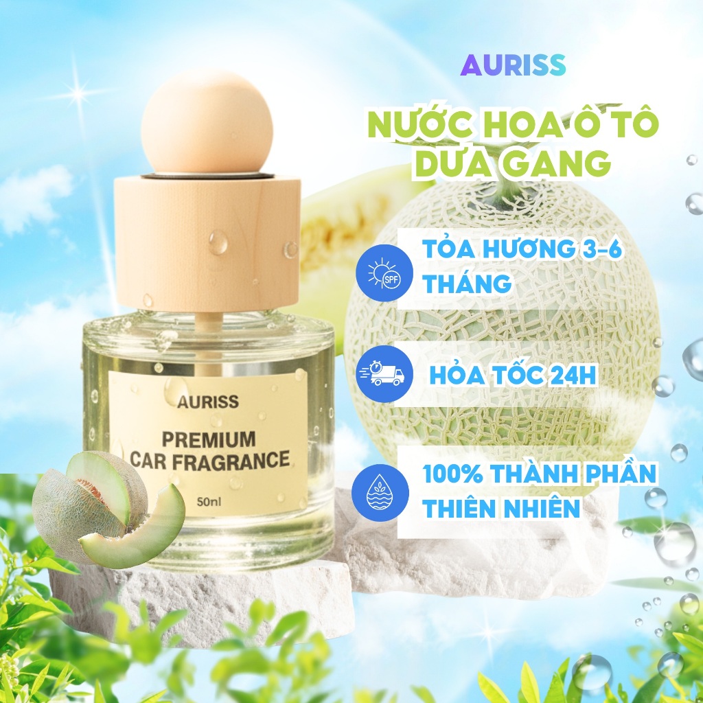 Nước Hoa Ô Tô Hương Dưa Gang 50ml Cao Cấp - Nước Hoa Ô Tô Khử Mùi, Chống Say Xe, Mùi Hương Thư Giãn