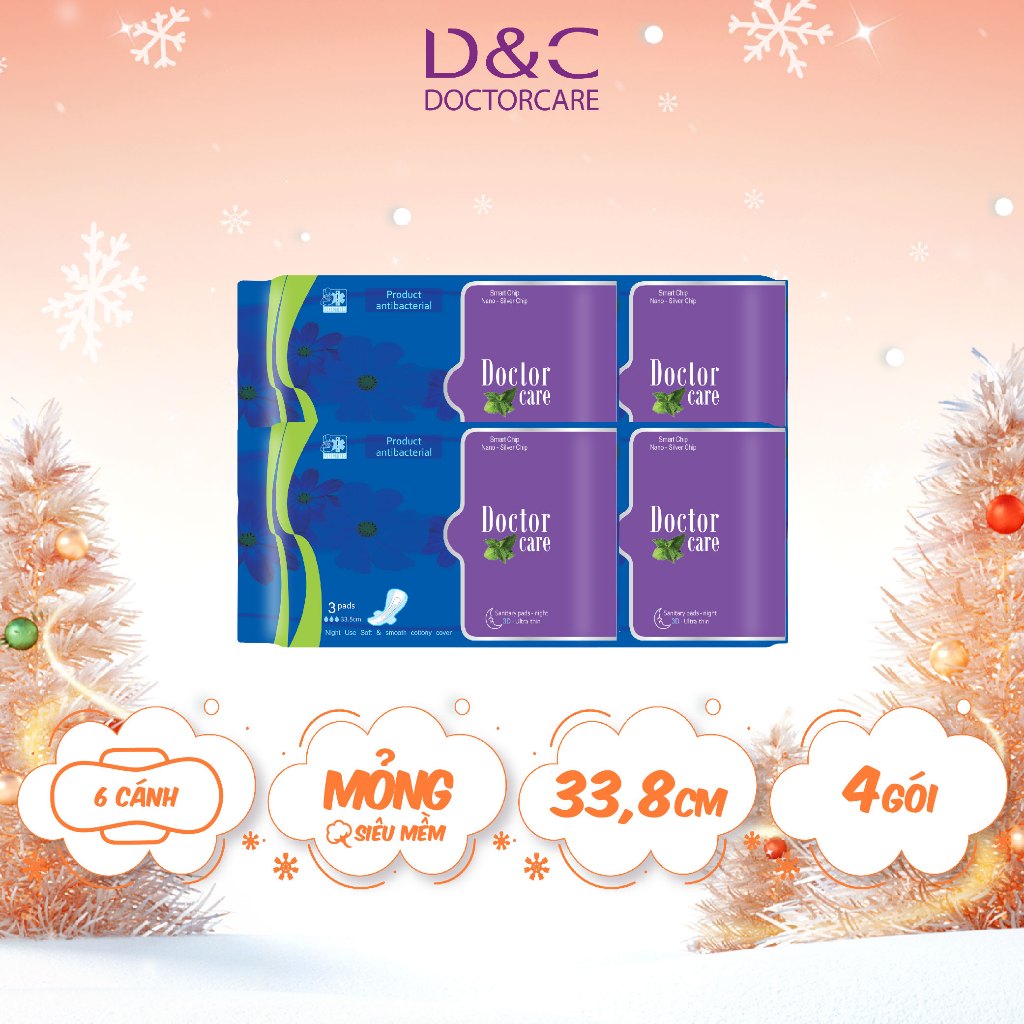 Combo 4 gói băng vệ sinh thảo dược siêu the mát D&C Doctor Care ban đêm ...