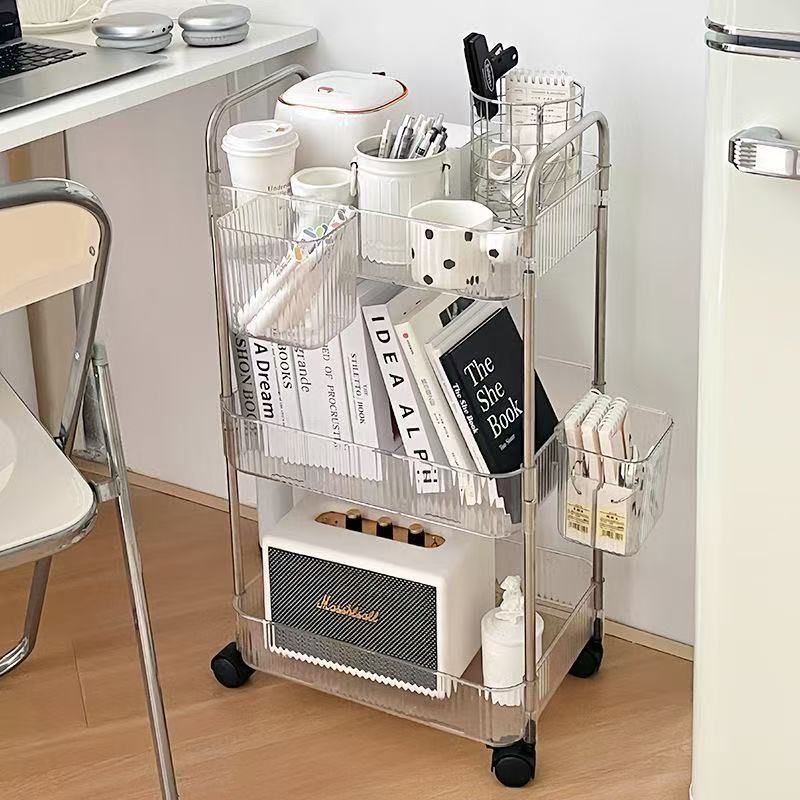 Xe Đẩy Spa 4 Tầng - Kệ đựng mỹ phẩm trong suốt có ngăn kéo, [Bồi thường 100% khi bị vỡ]
