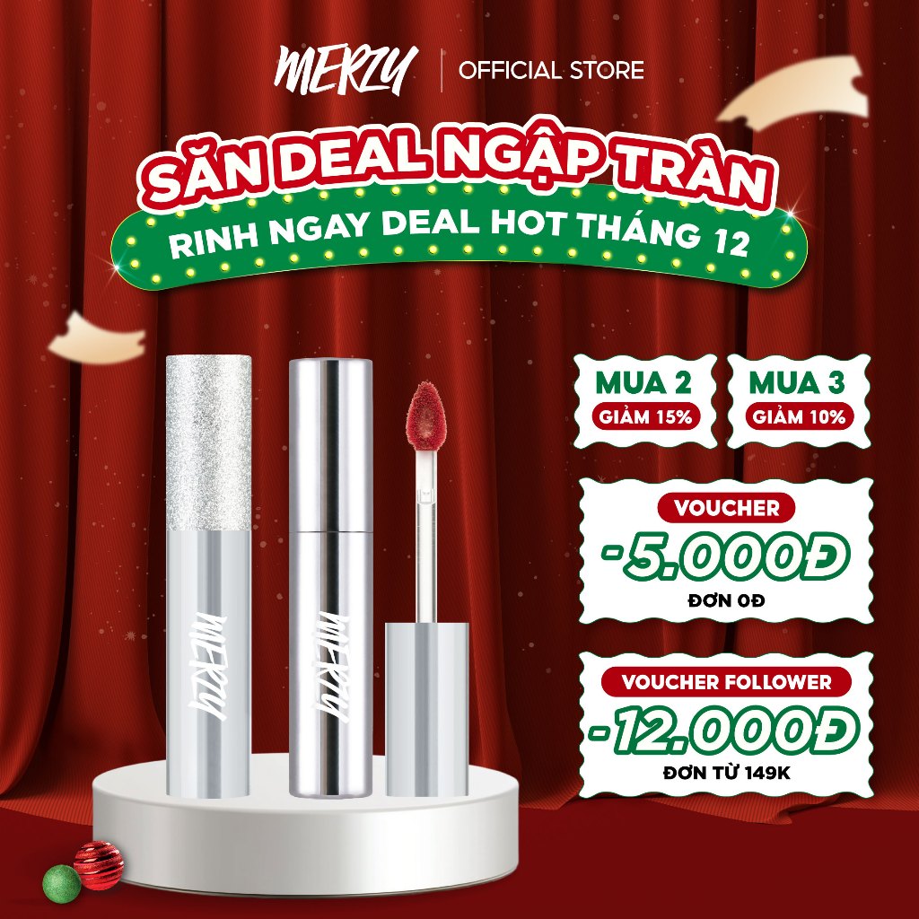 [New][GLAM EDITION] Son Vỏ Bạc Kem Lì Mềm Mịn, Lâu Trôi Merzy The Glam Mellow Tint 4g