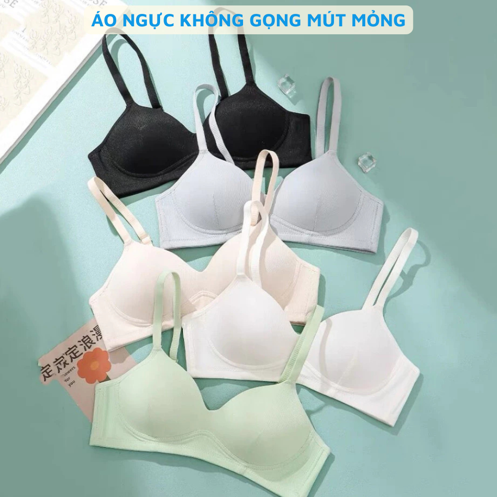 Áo ngực không gọng mút mỏng - Áo lót nữ cotton gân, mặc thoải mái 3 nấc cài ZANABRA A409