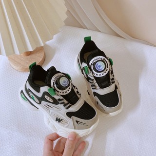 Sz 26-37 Giày Thể Thao Đi Học Khóa Xoáy Cao Cấp Phối VIền Cao Su Năng Động Cho Bé trai Bé Gái K039