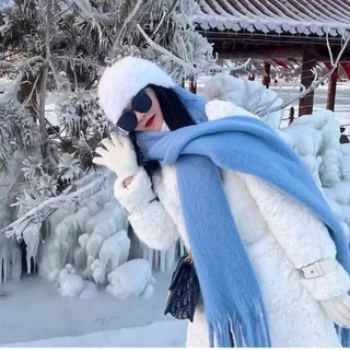 Khăn quàng cổ nữ - Khăn choàng mùa đông ấm áp Dạ Trắng Tuyết phong cách Hàn Quốc mềm mịn