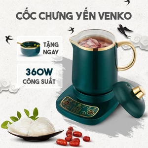 Cốc Chung Yến VENKO VK-CH568, Cốc Hầm Điện Đa Năng, Nồi Nấu Mini 500ml, 600ml, 800ml Bảng điều khiển Tiếng Việt