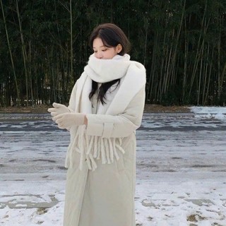 Khăn quàng cổ nữ - Khăn choàng mùa đông ấm áp Dạ Trắng Tuyết phong cách Hàn Quốc mềm mịn