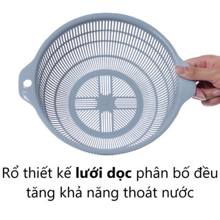 Bộ chậu rổ tròn Hokori nhựa nguyên sinh an toàn hai lớp thoát nước nhanh bền đẹp cho nhà bếp ms: 2375/2376/2377