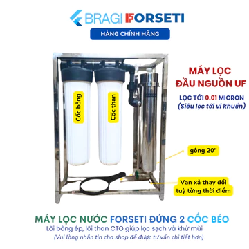 Bộ Lọc Đầu Nguồn UF 3000L Kèm 1 Hoặc 2 Cốc Lọc Béo 20" Cho Nguồn Nước Giếng Khoan, Nước Sinh hoạt...