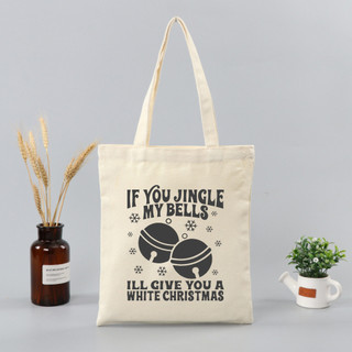 Túi tote, Túi vải bố canvas cotton Noel Jingle Bells đeo vai đi học đi chơi thời trang hàn quốc đựng vừa A4 - tot2059
