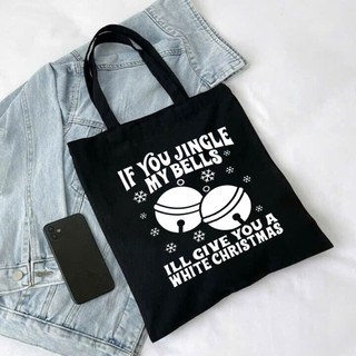 Túi tote, Túi vải bố canvas cotton Noel Jingle Bells đeo vai đi học đi chơi thời trang hàn quốc đựng vừa A4 - tot2059