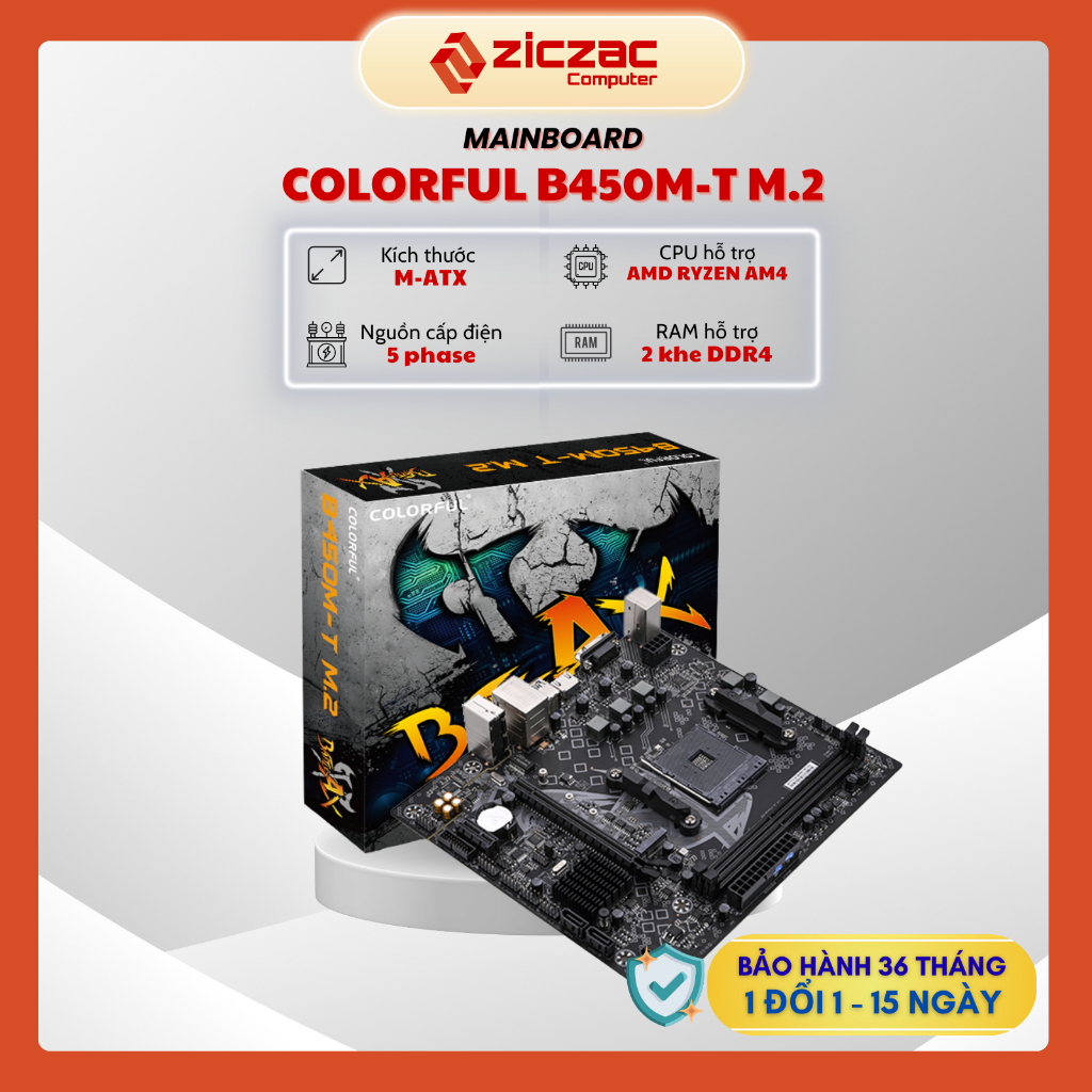 Mainboard Colorful Battle-Ax B450M-T M.2 V14 DDR4 ( AMD AM4 ) - Chính ...