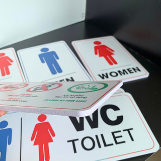 Bảng nội quy nhà vệ sinh, Bảng Toilet, Biển WC, Biển Báo Nhà Vệ Sinh Dán Tường - Chống Nước - Tặng Băng Dính 2 Mặt