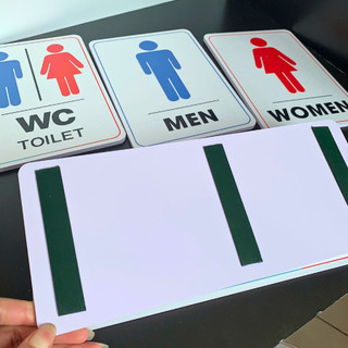 Biển báo nhà vệ sinh, Biển WC, biển Toilet, biển chỉ dẫn WC, Men, Women chống nước - Tặng kèm băng dính