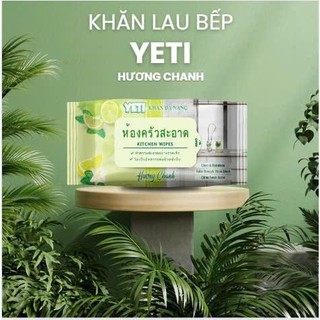 Thùng 5 gói khăn ướt lau bếp đa năng YETI, Vải bi khổ 16x24 gói 50 tờ