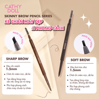 COMBO 2 Chì Kẻ Mày Tròn Siêu Nhỏ Cathy Doll, Chống Nước, Lâu Trôi Skinny Soft 0.06g