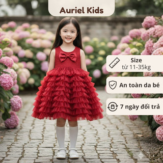 Váy Công Chúa, Váy Sát Nách Công Chúa AURIEL KIDS Dáng Xòe Điệu Đà Cho Bé