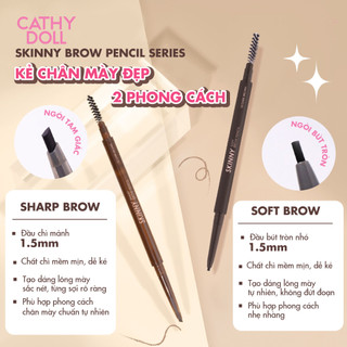 COMBO 3 Chì Kẻ Mày Đầu Tam Giác Siêu Mảnh Cathy Doll, Dễ Kẻ, Lâu Trôi Skinny Sharp 0.06g